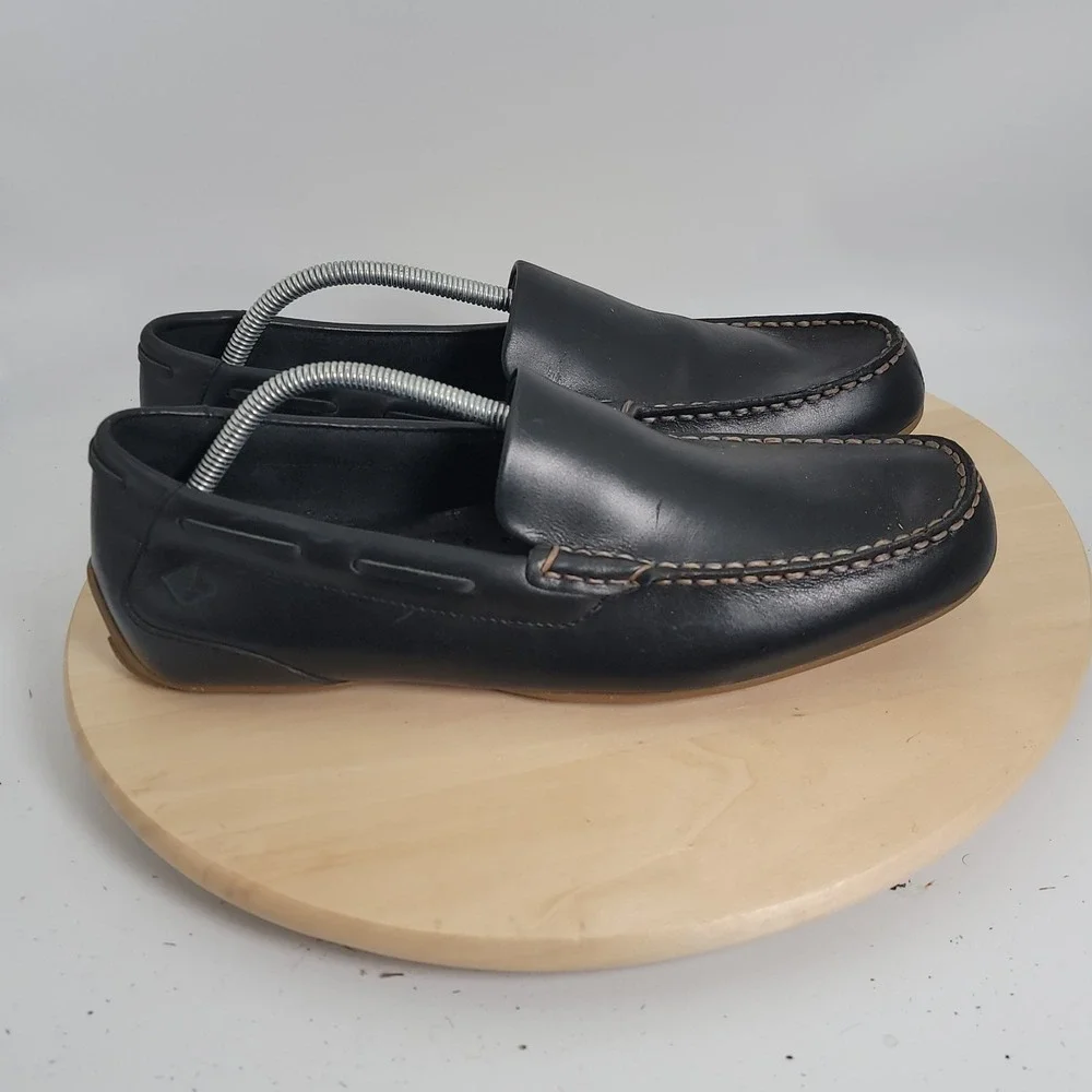 Sperry Top Sider Driver Leather Slide On Loafer Boat Shoe Size 11M Dark Brown